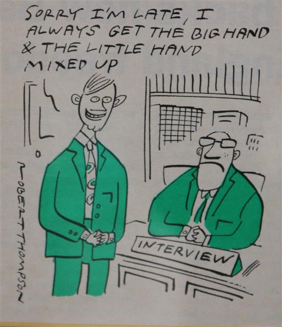 Three original cartoons by Robert Thompson